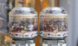 two white candy nachines